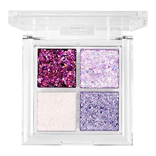 Ruby Kisses Glitter Gem Palette, 4 Shades Highly Pigmented, Buttery Texture, Long-Lasting Eye Makeup (Cassiopeia) #TOP1