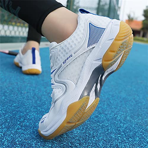 Veacam Tennis Shoes For Men Pickleball Badminton Trainers Breathable Indoor Court Training Shoe Outdoor Racketball Squash Volleyball Sneaker,White,10.5 #TOP6
