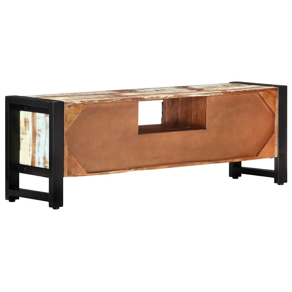 Mobile TV in legno massiccio anticato e ferro, 120 x 30 x 40 cm