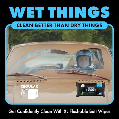 DUDE Wipes - Flushable Wipes - Unscented 8 Pack + Mint 384ct, & 18ct Travel Pack - Vitamin E & Aloe For Men - Septic and Sewer Safe - Thumbnail 5