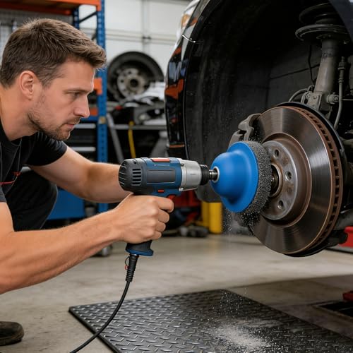 Euablfo Radnabenschleifer Kugelkopfschleifer für Anhängerkupplung, Innen-Ø 90mm Außen-Ø 150mm Nabenschleifer mit 1/2\-Antrieb für Felgenwechsel, Radnabe Reinigen, Rostentfernung