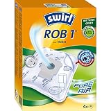 Swirl ROB 1 MicroPor Plus Staubsaugerbeutel für iRobot Clean Base Saugroboter-Absaugstationen | Anti-Allergen-Filter | Dauerhaft hohe Saugleistung | 4er Pack