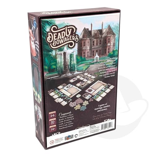 Tycoon Games Deadly Dowagers 2.a edición | Juego estratégico de matrimonios y asesinatos victorianos para adultos y adolescentes | Juego de cartas con selección estratégica | De 2 a 6 jugadores | Ideal para noches de juegos y amantes de los juegos de mesa miniatura 2