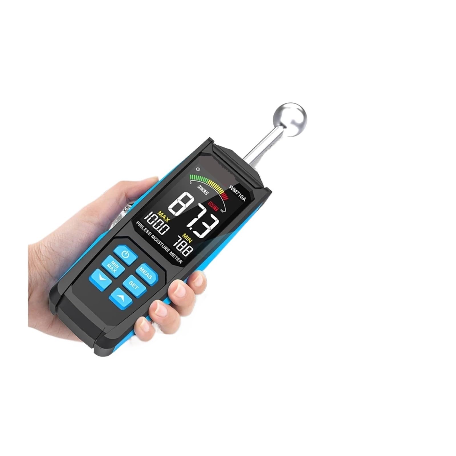 JVDDI Hygrometer Record Humidity Auto Detect Wettest Timber Damp Detector Digital Wood Moisture Meter