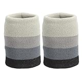 PATIKIL Sports Wristband Sweatbands for Men and Women, 2 Pcs Breathable Tennis Wrist Bands Absorbent Sweat Band for Basketball Football Baseball Running Gym, Grey