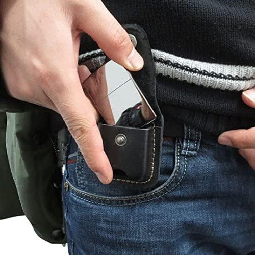 Miniatura 3 de Funda de cuero para encendedor hecha a mano con lazo para cinturón de bolsillo