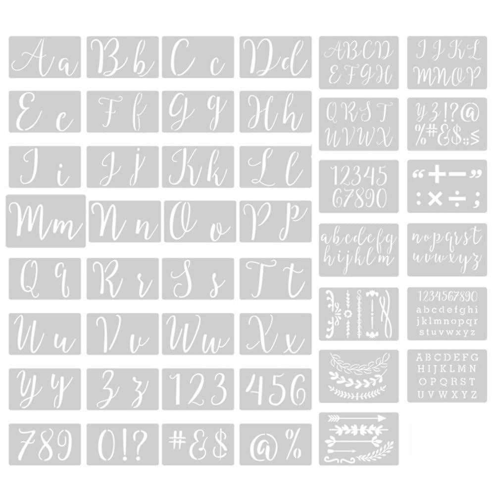 Pochoirs Alphabet Et Chiffres Russes, Pochoirs En Lettres Fondantes