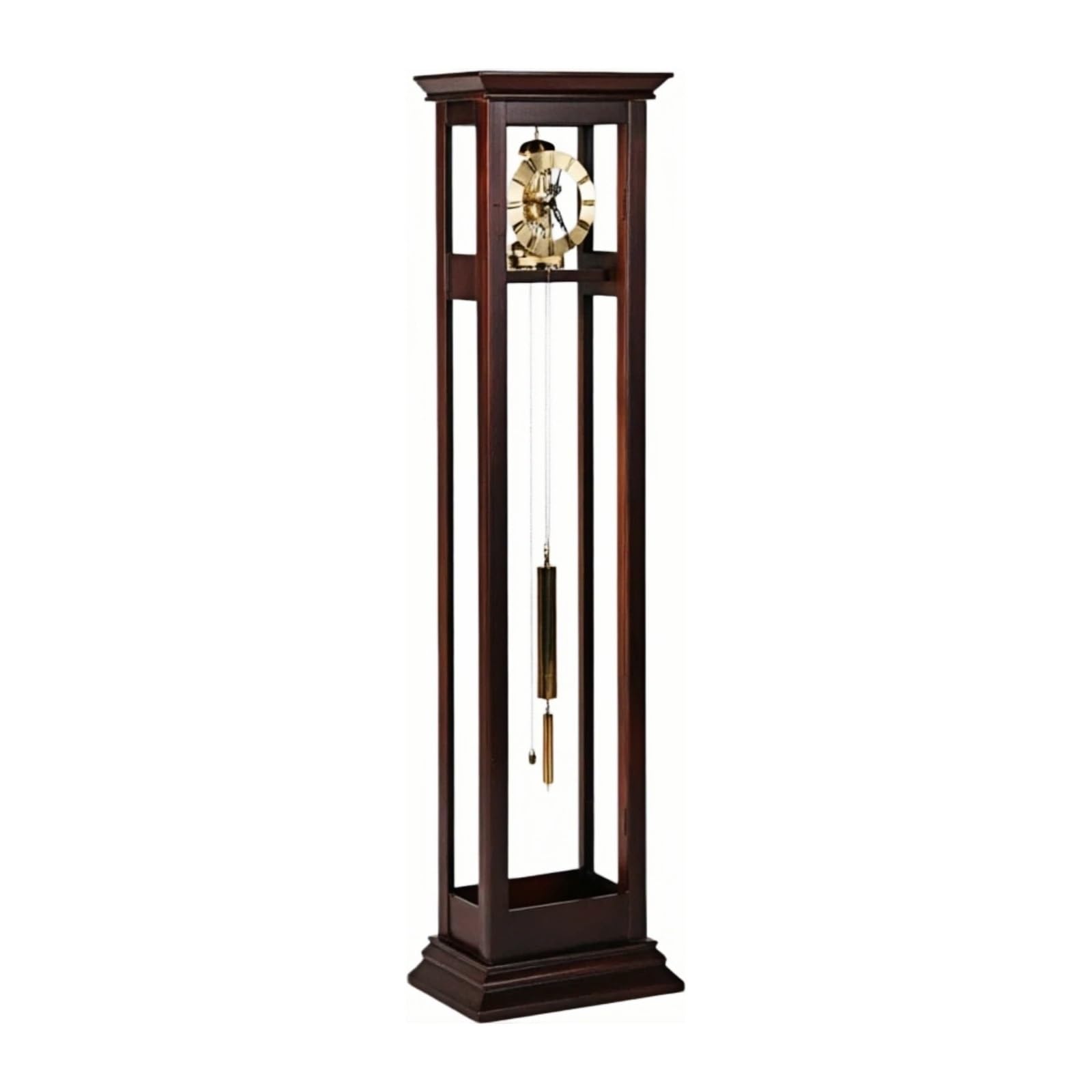 WANGHAI-666 Grandfather Clocks Wood Grandfather Clock Floor Mechanical Pendulum Chimes Mechanism for Home