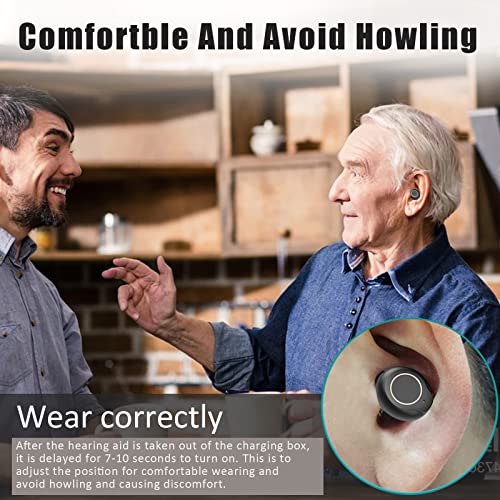 Hearing Aids,Hearing Aids for Seniors,Rechargeable Hearing Amplifiers for Adults Hearing Loss,Easy to Use Hearing Aid Amplifier with Touch Panel,Invisible and Portable Hearing Aid