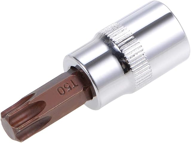 sourcing map 3/8" Drive x T50 Torx Bit Socket, S2 Steel Bits, CR-V Sockets 48mm Length (for Hand Use Only)