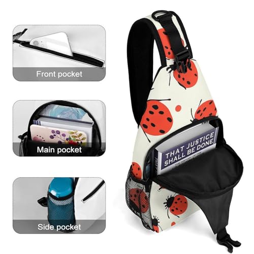 Beautiful White Blue Flowers Sling Bag Lightweight Crossbody Chest Pack Travel Shoulder Bag with Adjustable Strap4