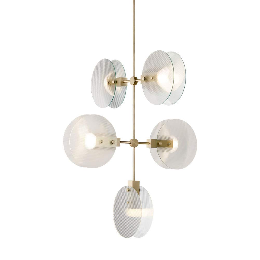 Lustre acrylique doré 5 têtes pour corriger l'éclairage sombre du salon