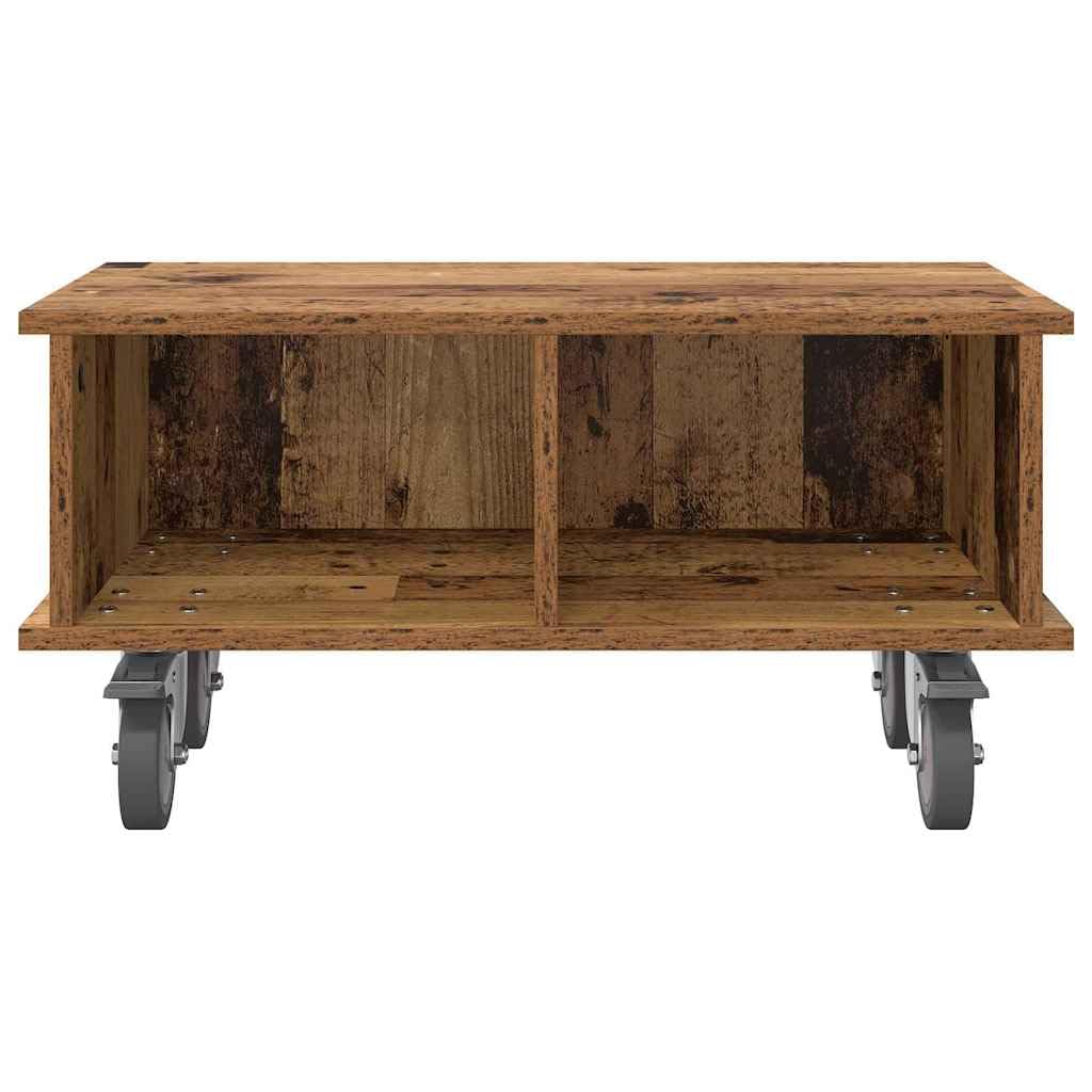 Stojak pod telewizor z drewna starego drewna, 68,5 x 35 x 35 cm, z dużą ilością miejsca do przechowywania i zarządzaniem kablami, nowoczesna szafka pod telewizor do salonu, kącik gamingowy