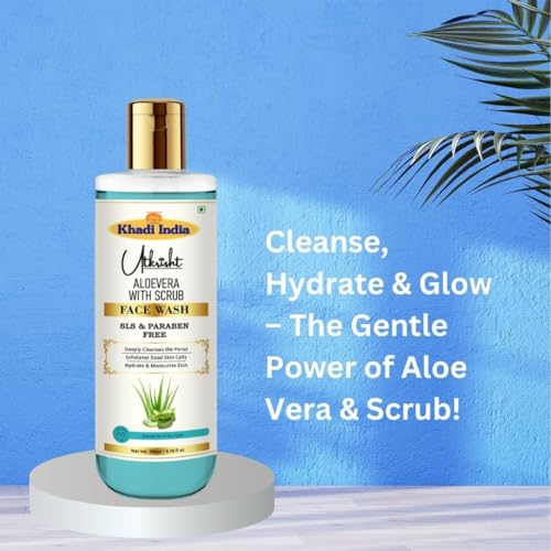Image of Khadi Moisturizing Aloe Vera Face Wash 200ml | Herbal & Natural | Deep Cleansing, Hydrating & Exfoliating | Controls Oil & Brightens Skin | SLS & Paraben Free | All Skin Types | Men & Women
