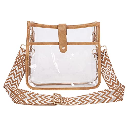 Sac bandoulière pour femme transparent et imperméable avec poches zippées pour voyage