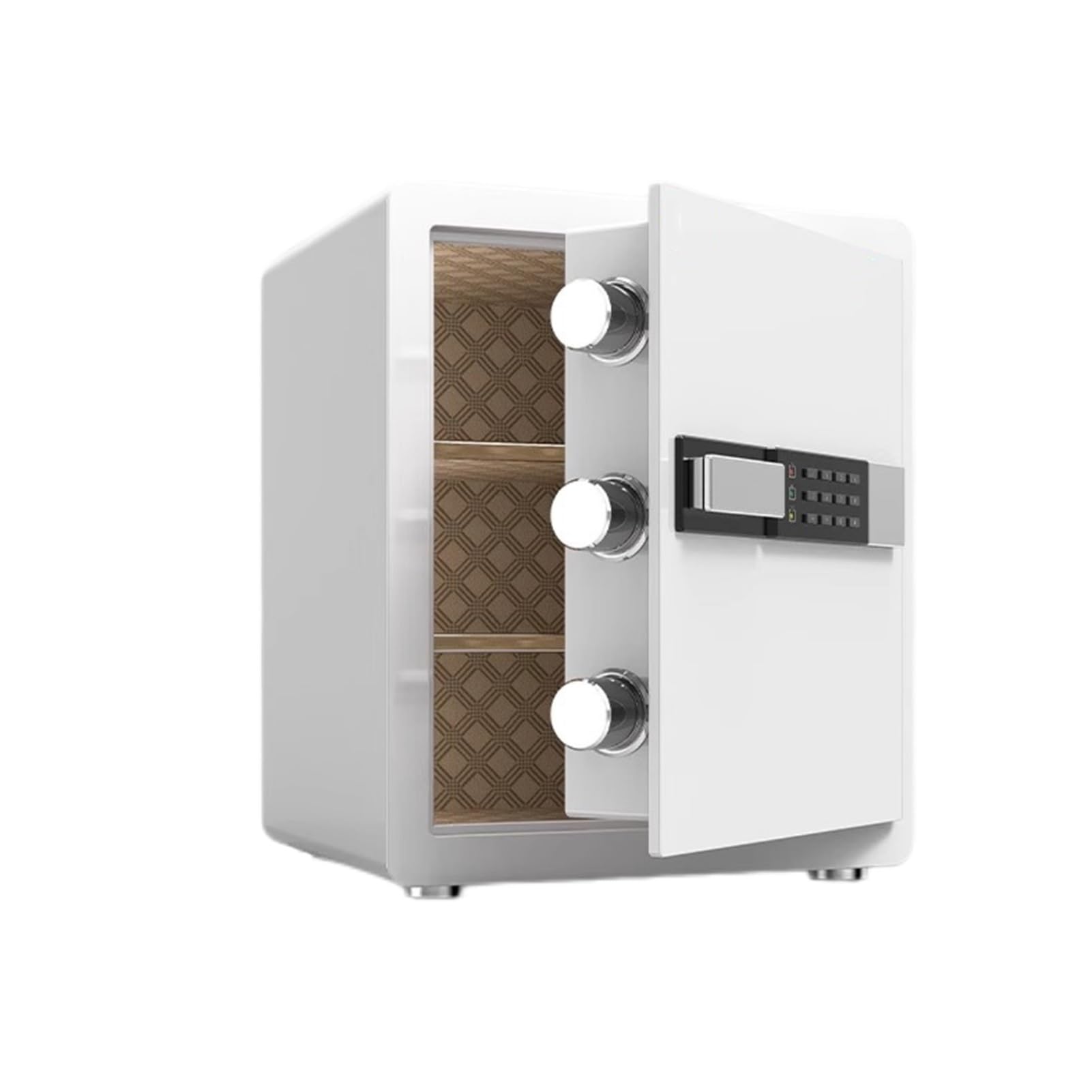 Small Home Safe, Burglarproof And Fireproof With Numeric Keypad, Spare Key, And Removable Partition, Suitable For Retail, Office, And Commercial Locations(White)