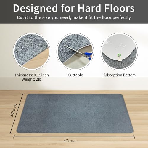 Sharewin GY47412010 Office Chair Mat For Hardwood/Tile Floor, 47 Inchx36 Inch Computer Gaming Chair Mat, Under Desk Low Pile Office Rug, Easy-Clean Floor Protector Mat thumb #2