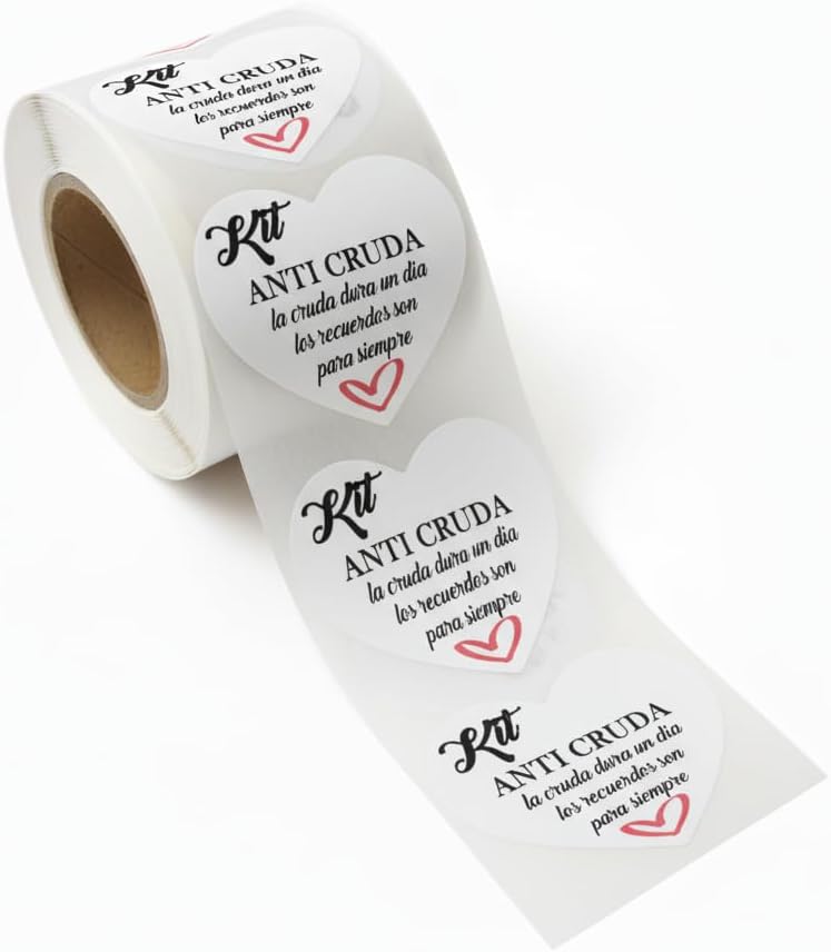 Spanish Hangover Kit Stickers La Cruda, Round Design, 100 Count