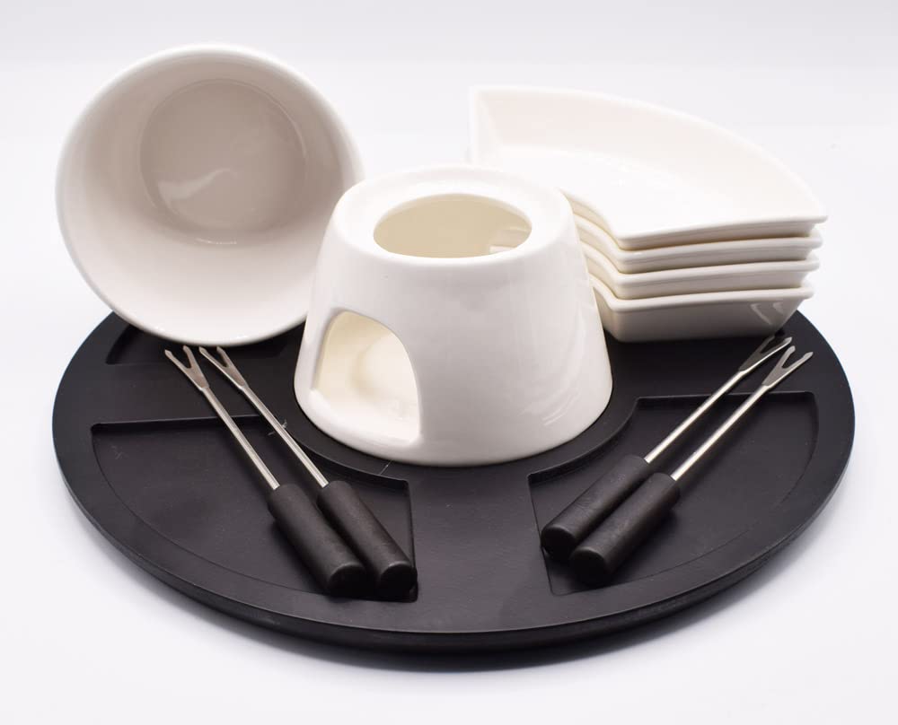 Fondueset aus Keramik 11 teilig