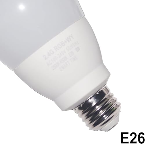 Miniatura 3 de Bombilla LED inteligente de 9 W que cambia de color con control remoto RGB blanco cálidofrío, temporizador, base de tornillo E26 regulable, paquete