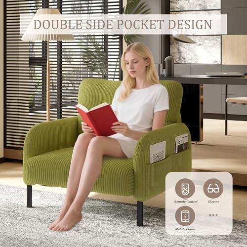Sillón Plegable Corduroy Verde miniatura 3