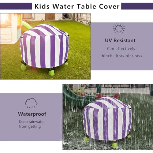 Image of Water Table Cover Spiralin' Seas Waterpark Outdoor Sand Water Play Table Cover 34X34X18 inch-(Cover only)-Purple