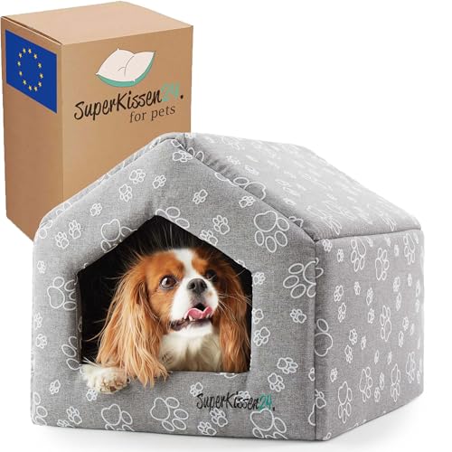 SuperKissen24. Lit Couvert pour Animaux - Niche Chien Intérieur - Panier pour Chiens et Chats - Étanche Grotte de Chien - Oeko-TEX - pour Petits Moyens et...