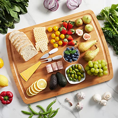 Oaksware 24 X 18 Inch Extra Large Bamboo Cutting Board, Kitchen Chopping Boards With Juice Groove For Meat, Cheese, Fruit & Vegetables- Alpine Bamboo Butcher Block Carving Board For Stove Top #TOP2