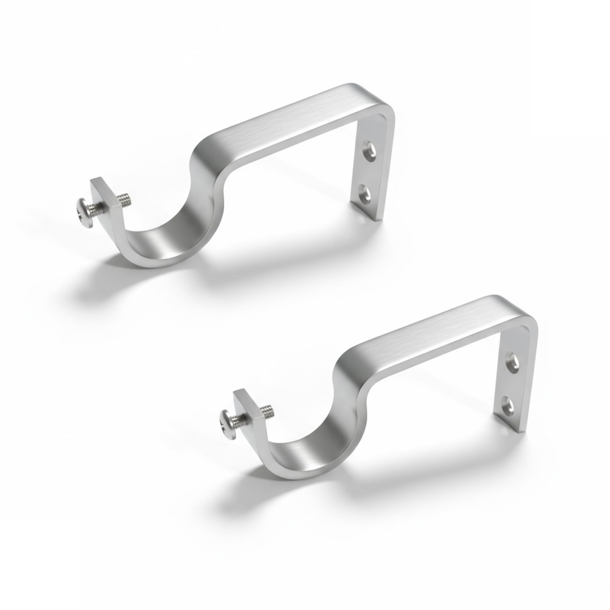Atlantic Stainless Steel Curtain Support/Rod Brackets/Clamps Holders for Curtain Bracket and Rod Support (Pack of 2)-image-7