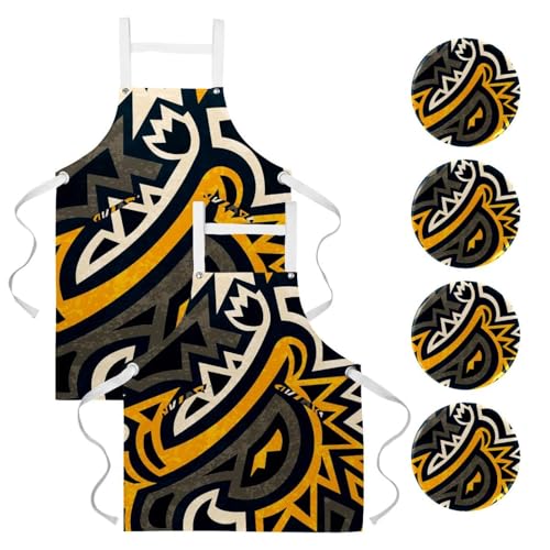Tablier de serveuse lot de 2 avec 4 broches pour le nettoyage et la cuisine