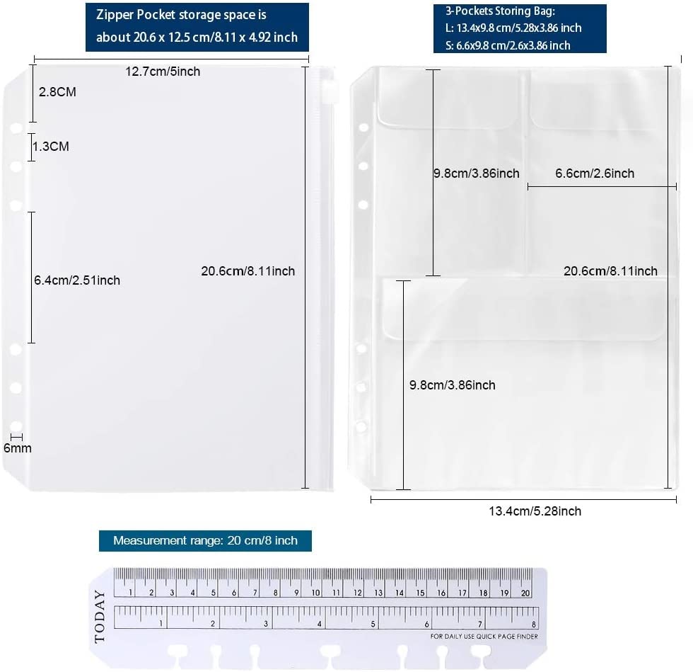 Notebook A5 PVC de 10 piezas con separadores y regla 5