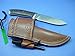 Cross draw knife sheath for the buck Selkirk with a fire steel and striker. Light Brown. Sheath ONLY.