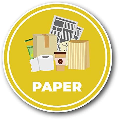 Paper Trash Can Recycle Compost Kitchen Recycling Vinyl Sticker Car Bumper Decal