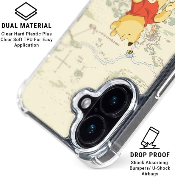 Skinit Clear Phone Case Compatible with iPhone 16 - Officially Licensed Disney Winnie The Pooh Hundred Acre Wood Design