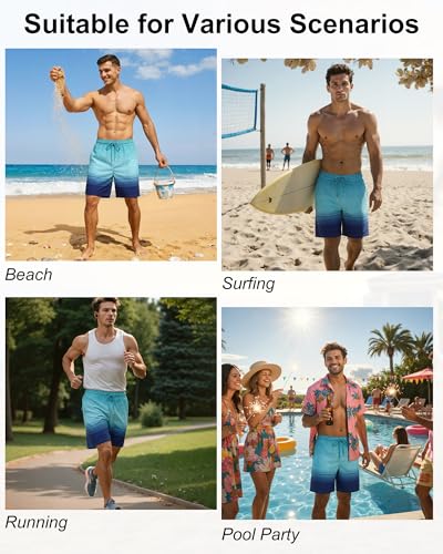 Image of Justay 2 in 1 Mens Swim Trunks 7 Inch, Beach Swim Shorts with Pockets