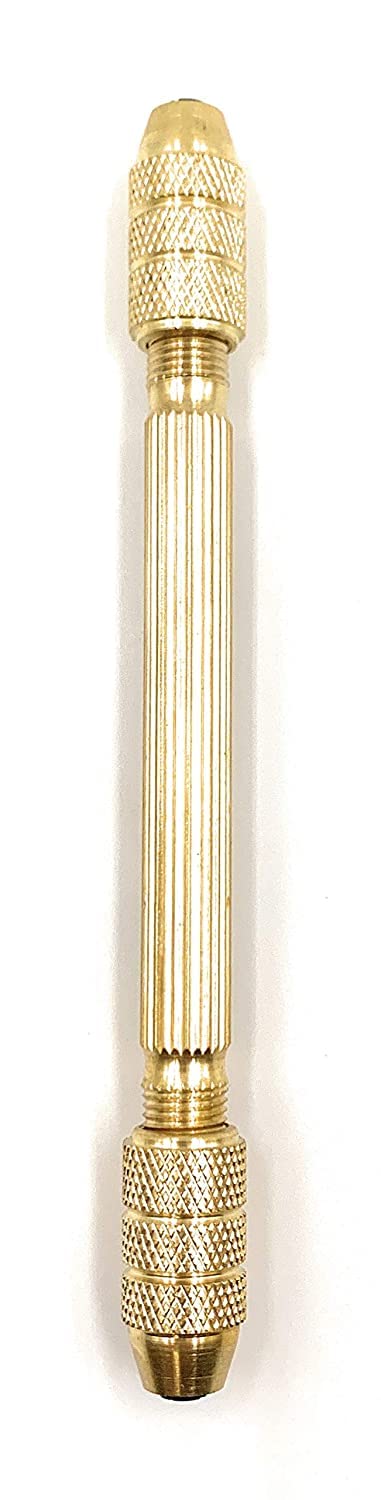 Fozti Double Ended Pin Vise Brass 2pc with 2 Reversible Collets 0 to 2.5mm Four Jaws for Twist Drills, Saw Blades, Needles, etc for Jewellery Making, Watchmaking, Hobby Crafts DIY, Crafting, Beading 1