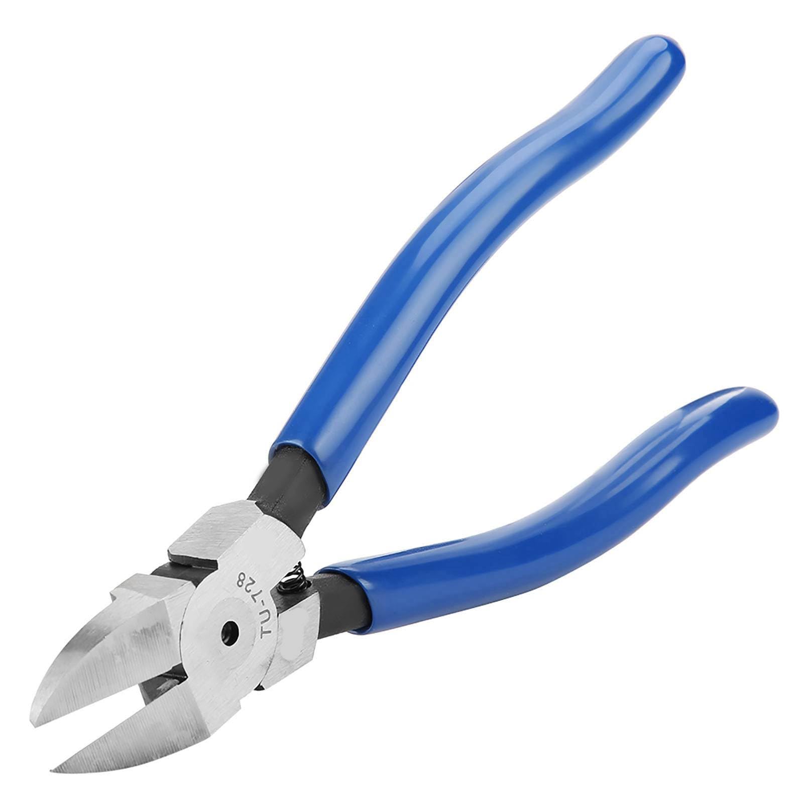 7.1 Inch Blue Diagonal Cutting Pliers, Steel Hard Compact Ergonomic Wire Cutter, Cable Nippers with Effective Blade for Various Cables Electrical Work