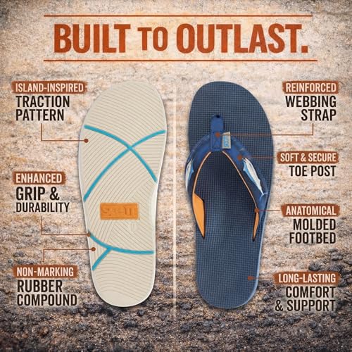 Image of Scott Hawaii Men's Kaiko Fishing & Boating Slipper | Neoprene Lined Strap | Arch Support | Non-Marking Outsole | No-Slip Deck Traction | All Day On The Water Sandal