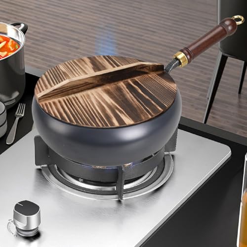 Wok de hierro de 11'' para cocina a gas multifuncional miniatura 5