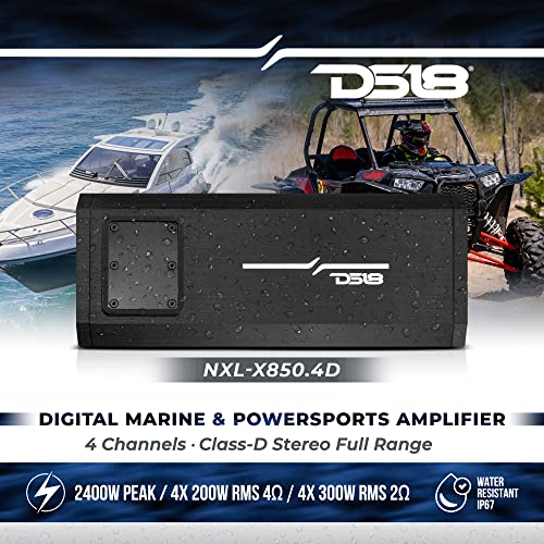 image for DS18 Hydro NXL-X850.4D 4-Channel Marine Waterproof Amplifier - Class D