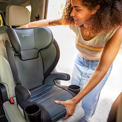Safety 1st Grow and Go 2-in-1 Booster Car Seat with ComfortWings, Converts High-Back to Backless, 19" Wide, Fits 3 Across, Lightweight, Foldable, Easy-Clean, Cup Holders, 40-100 lbs, Beach Wave - image 9