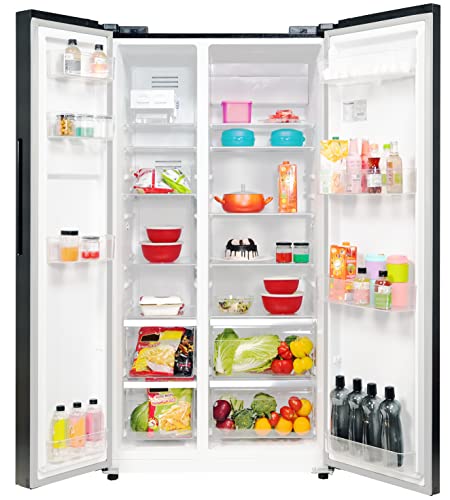 Panasonic 592 L Wifi Inverter Frost-Free Side by Side Refrigerator (NR-BS62GKX1, Black, Premium Glass Finish) - Image 4