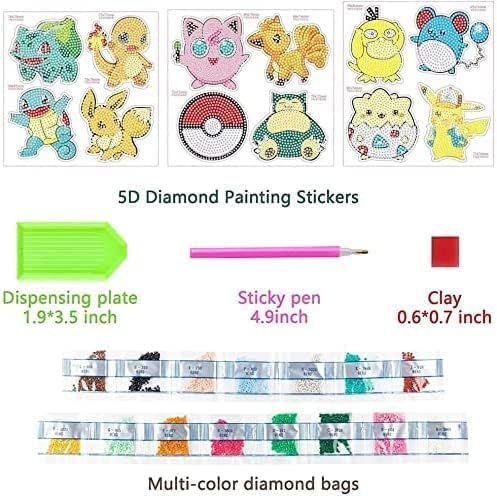Diamond Painting Kits for Kids - 5D Diamond Painting Stickers Easy to DIY,Creative Diamond Art Mosaic Sticker Craft by Numbers Kits for Kids and Adult Beginners (12Pcs) 2 51soKY2R3AL. AC