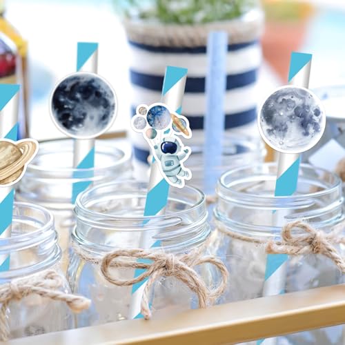Pitillos de papel con diseño espacial, pack 50 unidades miniatura 3