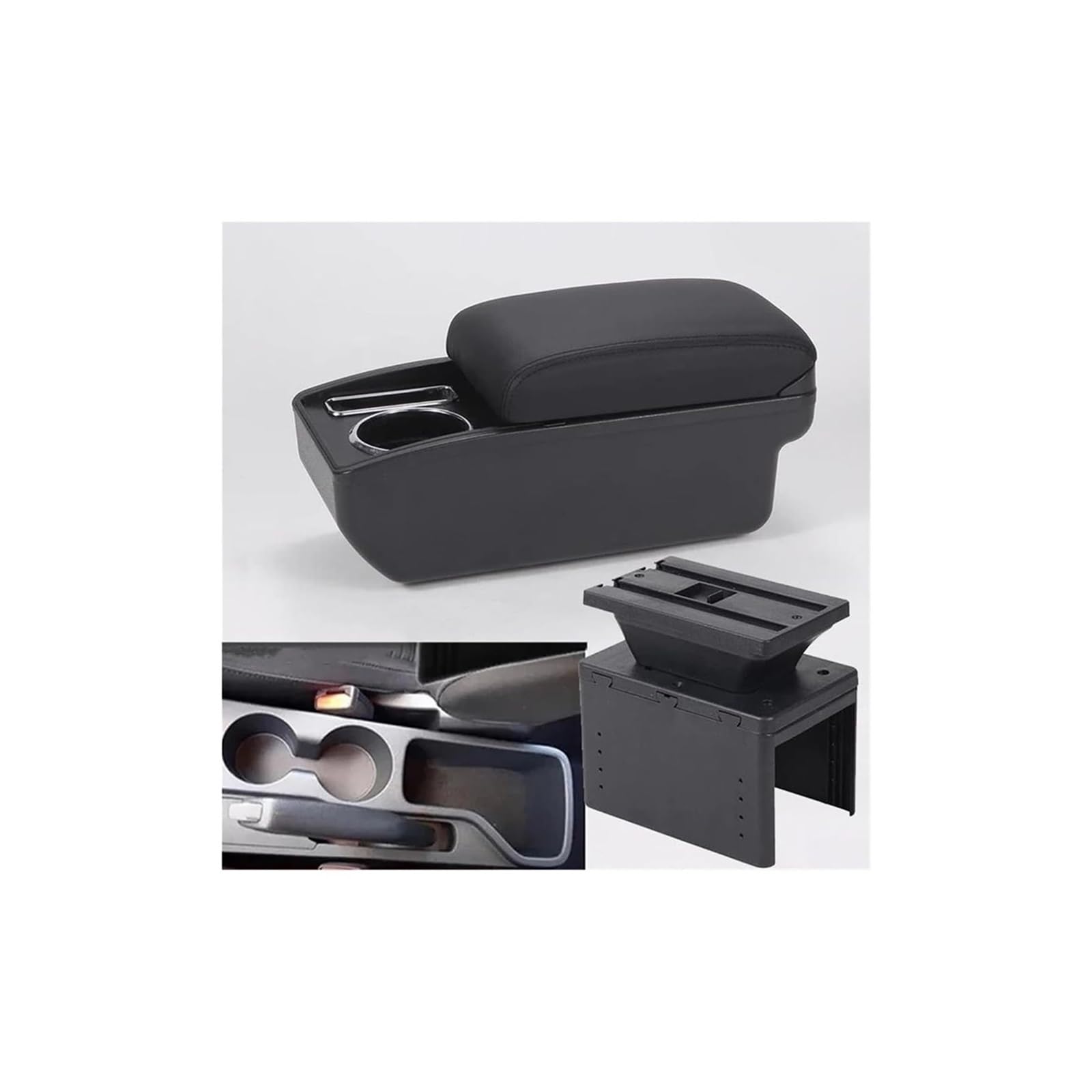 Hckclmbmzw B2 Black Line 6Usb For Hyundai I20 2021 2022 2023 2024 Interior Parts Center Console Car Storage Box Auto Accessories Armrest Car Armrest Center Console(B2 Black Line 6Usb)