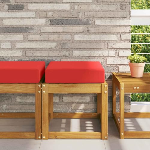 Coussin d'assise extérieur haut de gamme rouge en polyester - 2
