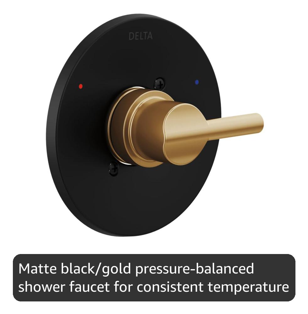 Delta Nicoli 14 Series H2Okinetic Shower Faucet Set, Matte Black