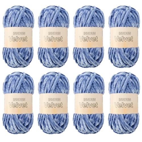 Image of Soft Velvet Chenille Yarn for Crocheting, Super Bulky Yarn for Blankets | Fluffy, plush yarn for crochet and knitting blankets, amigurumi, cushions and handmade gifts for cozy DIY projects.
