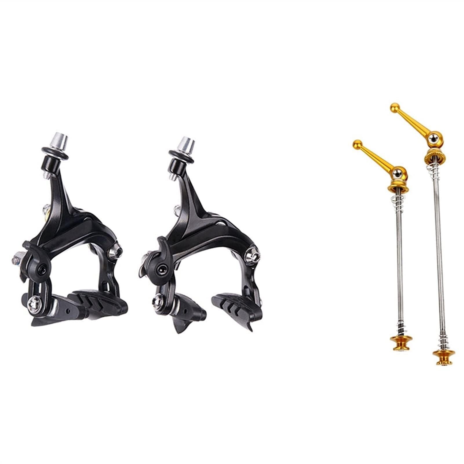 Fahrrad Schnellspanner Fahrrad-Radnabenspieße vorne und hinten, V-Bremse, Aluminium-Seitenzug-Bremssattel mit Pads, 1 Paar ultraleichtem Titan-Fahrrad
