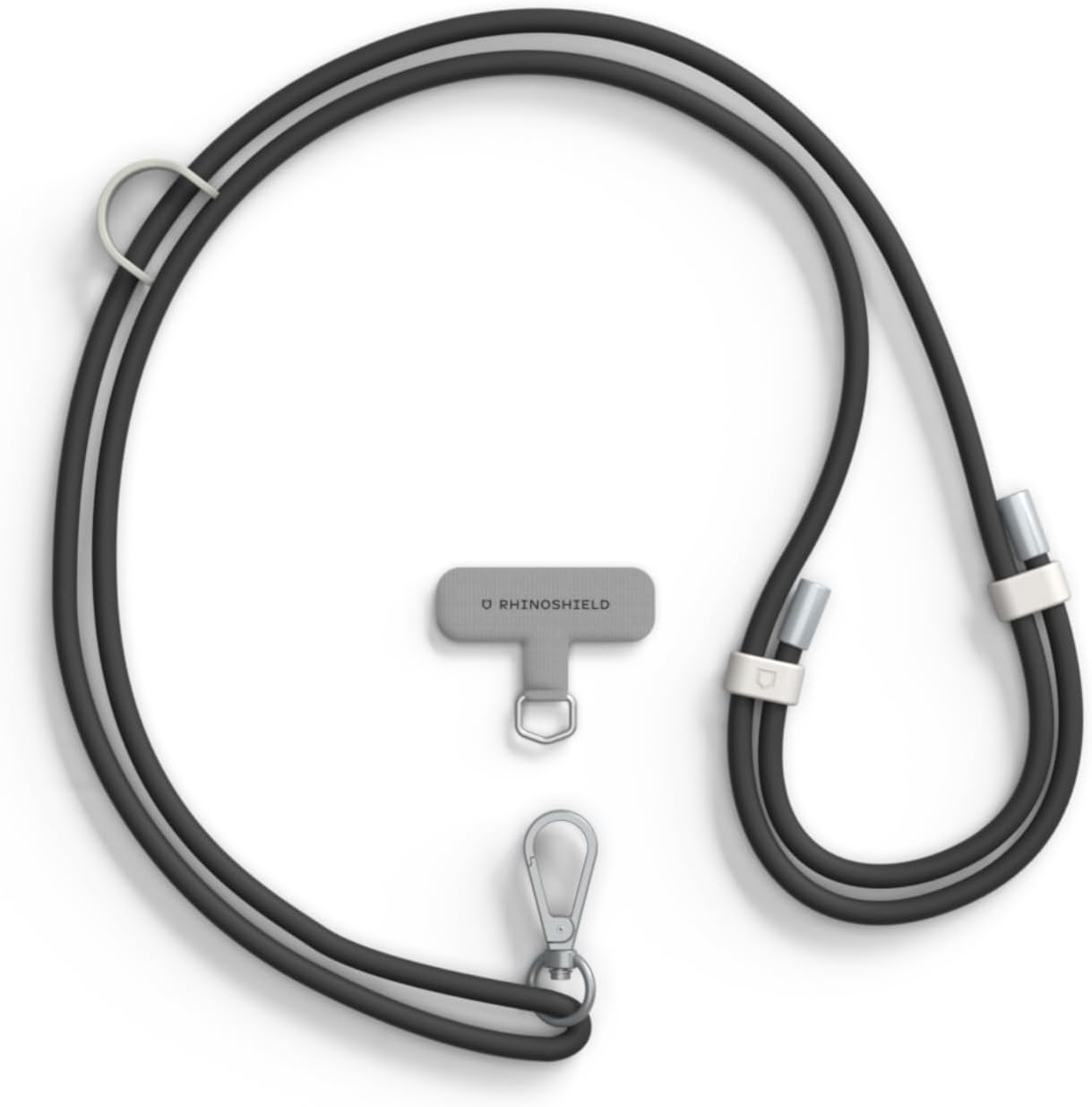 RhinoShield Waterproof and Durable TPU Crossbody Phone Lanyard | Extra loop to hang Airpods, Keys (Landyard Card Included)